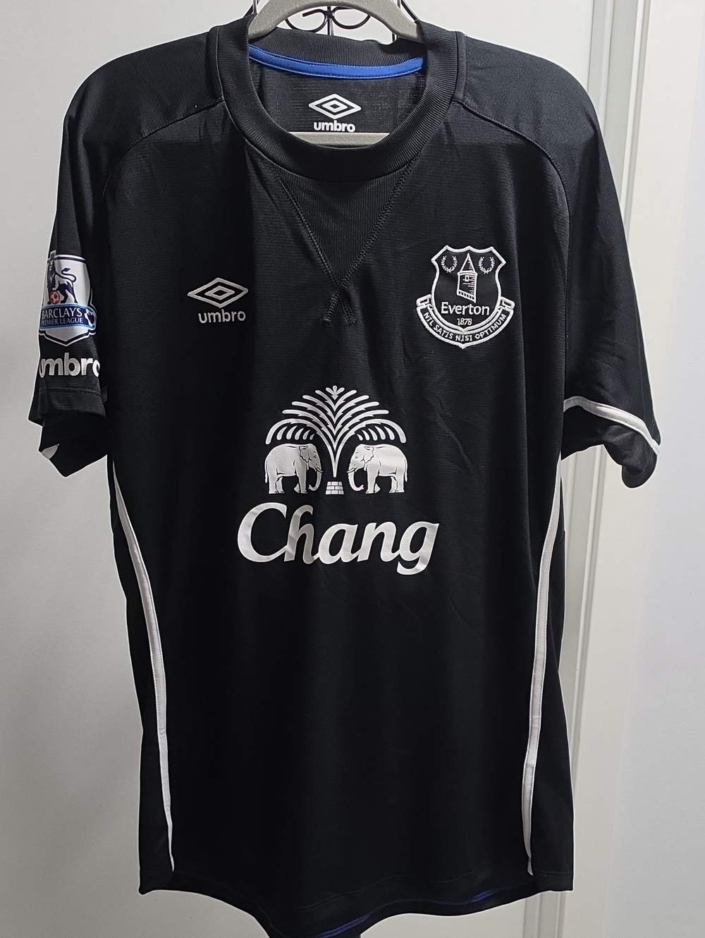 Umbro Black Everton Football Jersey with White Logos